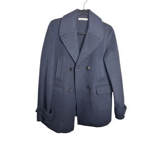 Vince Wool Cashmere Blend Double Breasted Peacoat Navy Blue Size‎ 6